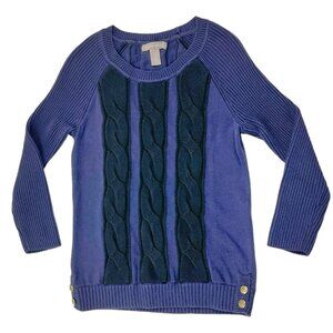 Banana Republic Crewneck Pullover Sweater Nautical Buttons 3/4 Sleeve Size XS